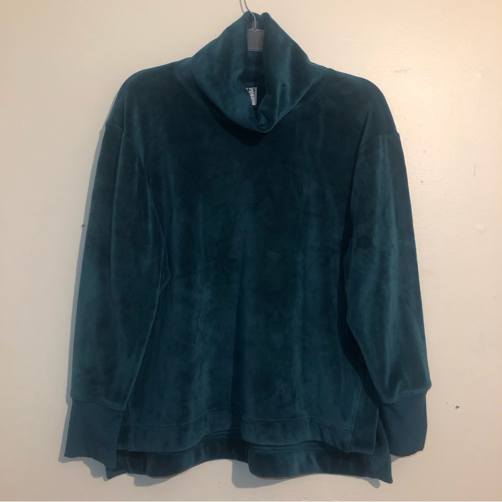 Athletic Works Cowl Neck Sweatshirt in Blue/Green, size XL 16/18